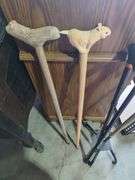 Variety of Walking Canes with Carved Details and Adjustable Models