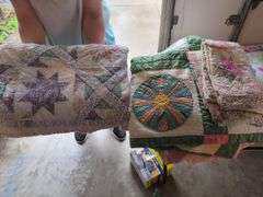 Lot of 2 Handmade Quilts and pillow cases