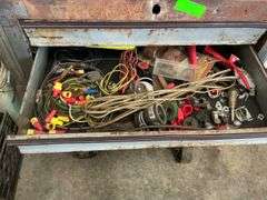 Rolling Tool Cabinet with Electrical Parts and Supplies