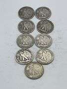 Lot of 9 Walking Liberty Half Dollars 1937-1945