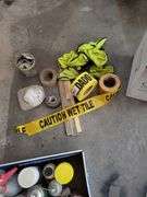 Assorted Cleaning Supplies, Tape, and Kleen Sweep Compound