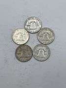Collection of Five Franklin Half Dollars (1957-1962)