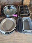 Assorted Kitchen Baking Pans and Colander