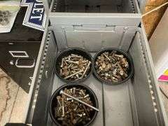 Two File Cabinets with Assorted Fasteners and Parts