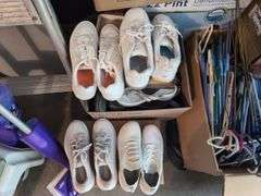 Boxes of Assorted Clothing, Shoes, Accessories, and Household Items