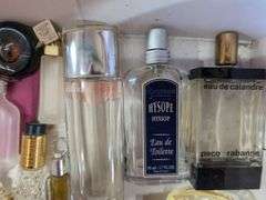 Box Lot of Perfume Bottles, Trinket Boxes, and Other Assorted Items