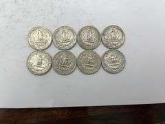 Group of Washington Silver Quarters (Eight)