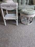 Wicker Style Living Room Set with Artwork