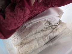 Tote of tablecloths and textiles