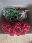 10 Totes of holiday decor, and household miscellaneous