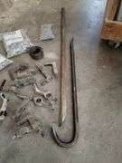 Mixed Lot: Crowbar, pry bar,  Fasteners, and Metal Brackets