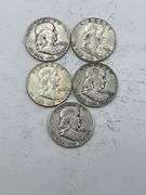 1950-1963 Franklin Half Dollars - Lot of 5
