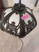 Ornate Metal and Glass Table Lamp
