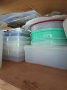 Collection of Kitchen Storage Containers, Jars, and Baking Pans