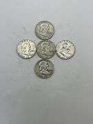 Lot of 5 Franklin Half Dollars 1952-1963