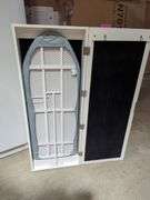 Wall-Mounted Mirror with Hidden Ironing Board Cabinet