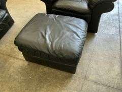 Black Leather Living Room Set: Sofa, Loveseat, Chair & Ottoman