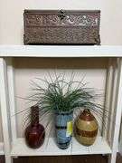 Decorative Box, Vases, and Artificial Plant