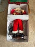 Jingle Bell Rock Santa Figure and Electric Holiday Candles