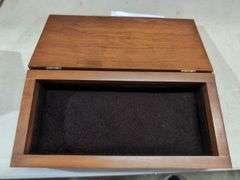 Two Travel Alarm Clocks in Wooden Box