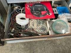 Rolling Tool Cabinet with Electrical Parts and Supplies