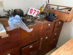 Custom Workbench with Drawers, Electrical Components, and Hardware