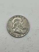 Five Franklin Half Dollars (1950-1962)