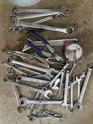 Bucket with Hand Tools - Wrenches, Pliers, and More