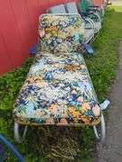 Vintage Aluminum Floral Outdoor Lounge Chair