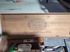 Wooden Cigar Box with Assorted Tools