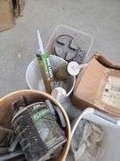 Mixed Lot of Construction Hardware, Nails, Flashing, and Adhesives
