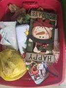10 Totes of holiday decor, and household miscellaneous