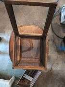 Wood Display Case on Round Table