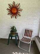 Home Decor, Folding Chair, Stool with Plant, Saw