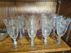 Etched Glassware Collection - Plates, Bowls, Goblets, and More