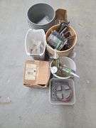 Mixed Lot of Construction Hardware, Nails, Flashing, and Adhesives