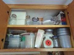 Collection of Kitchen Storage Containers, Jars, and Baking Pans