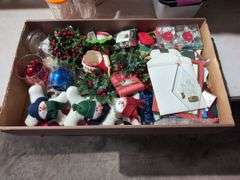 Box Lot of Christmas Decorations