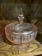 Collection of Pink Depression Decorative Glassware- 11 pieces total
