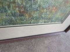 Framed Watercolor Paintings - Dockside Scene & Barn Landscape