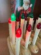 Jingle Bell Rock Santa Figure and Electric Holiday Candles
