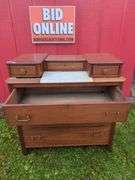 Wood Dresser with Marble Top