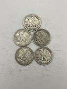 Walking Liberty Half Dollar Coins Lot of 5