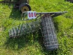 Lot of Fencing Supplies: Metal Gate and Rolls of Wire Fencing