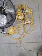 Commercial Electric Fan and String of Work Lights