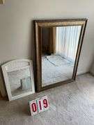 Lot of Two Mirrors: One Gold Framed and One White