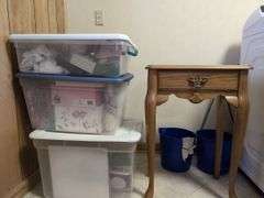 Mixed Household Lot: Table, Storage Bins, Puzzles, and More!