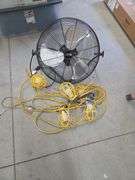 Commercial Electric Fan and String of Work Lights