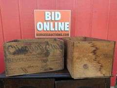 Clicquot Club Beverage Wooden Crates - Pair