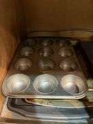Assorted Bakeware Lot - Muffin Tin, Pizza Pans, Cookie Sheets, and More